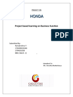 Project on Honda: Business functions and customer satisfaction