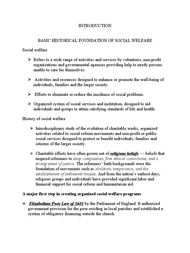 History and Evolution of Social Welfare | PDF | New Deal | Welfare