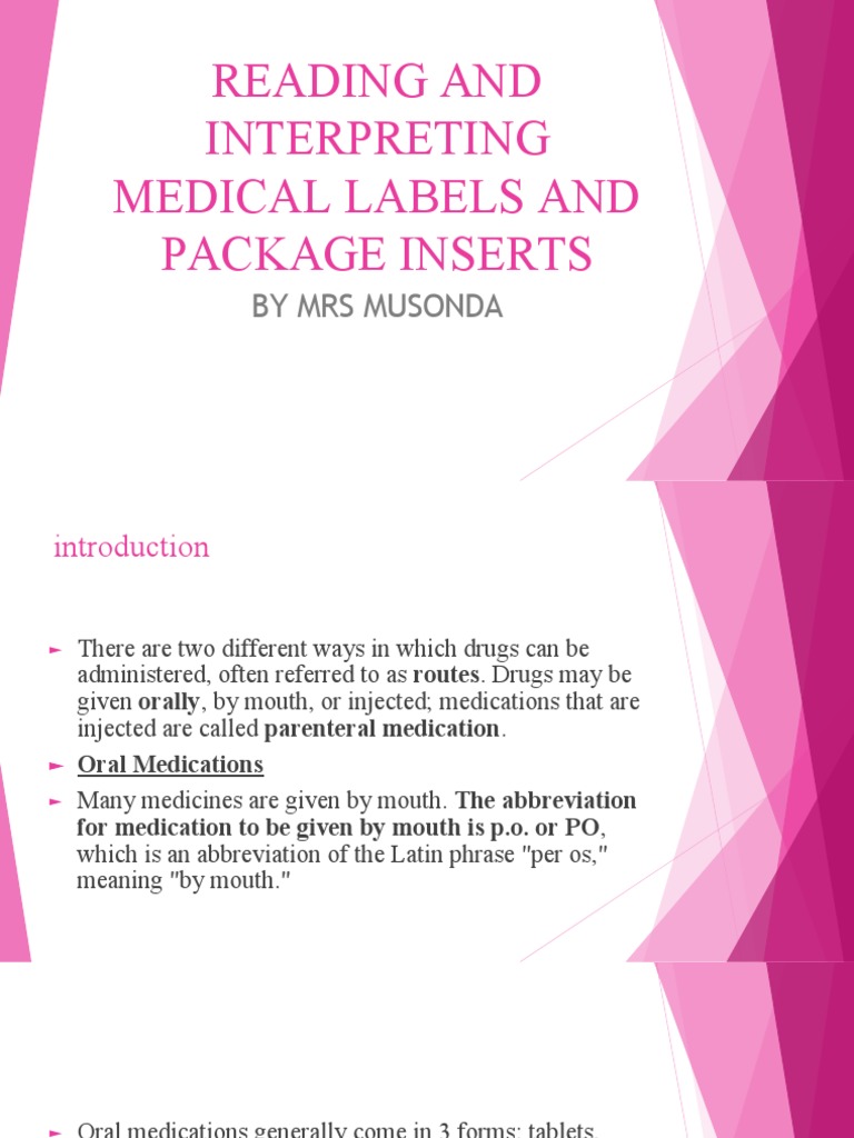 Understanding Medical Labels and Inserts | PDF | Adverse Effect ...
