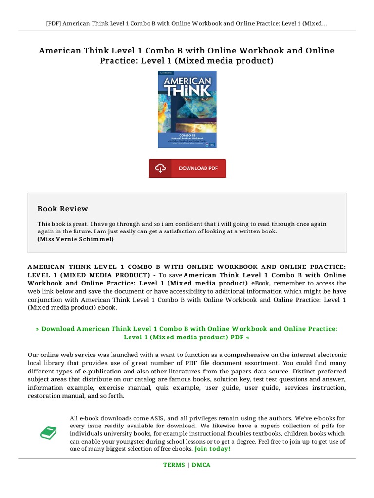 American Think Level 1 Combo B With Online Workb E Books Books