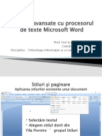 Operatii Avansate Cu Procesorul de Texte Microsoft Word