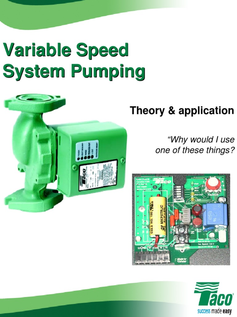 Variable Speed System Pumping | PDF | Pump | Energy Technology