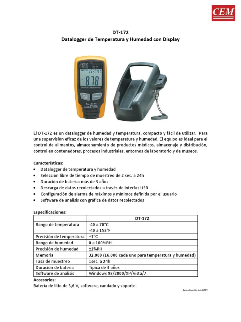 CEM DATA LOGGER DT172, 54 OFF