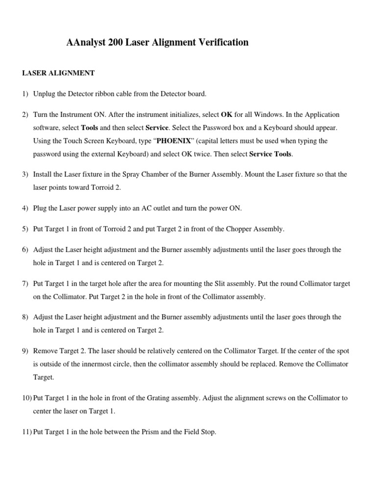 AAnalyst 200 Laser Alignment Verification Guide | PDF | Optics ...