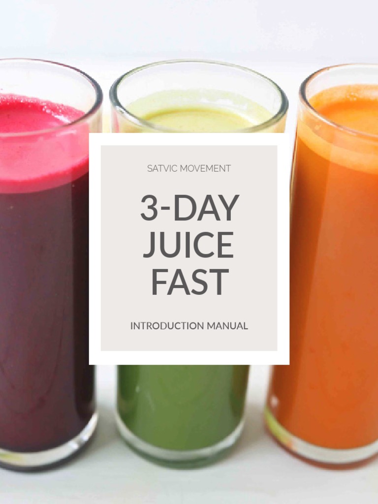 3DAY Juice Fast Satvic Movement PDF Juice Diet & Nutrition