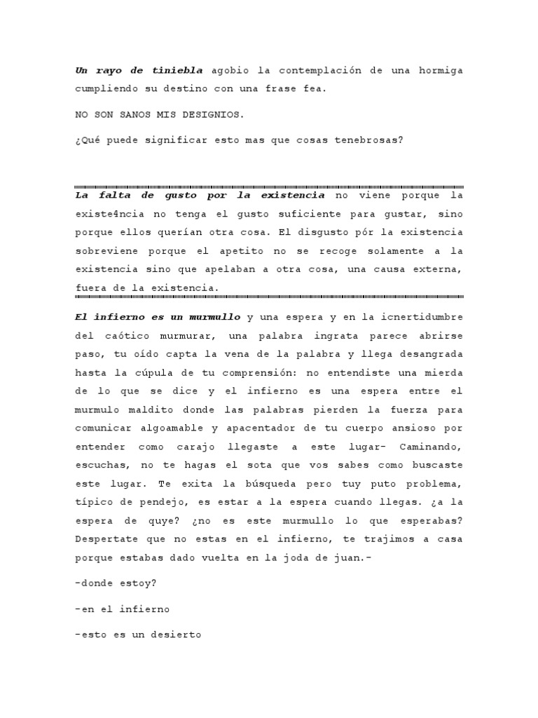 Un Rayo De Tiniebla Agobio La Contemplacion De Una Hormiga Nihilismo Alma