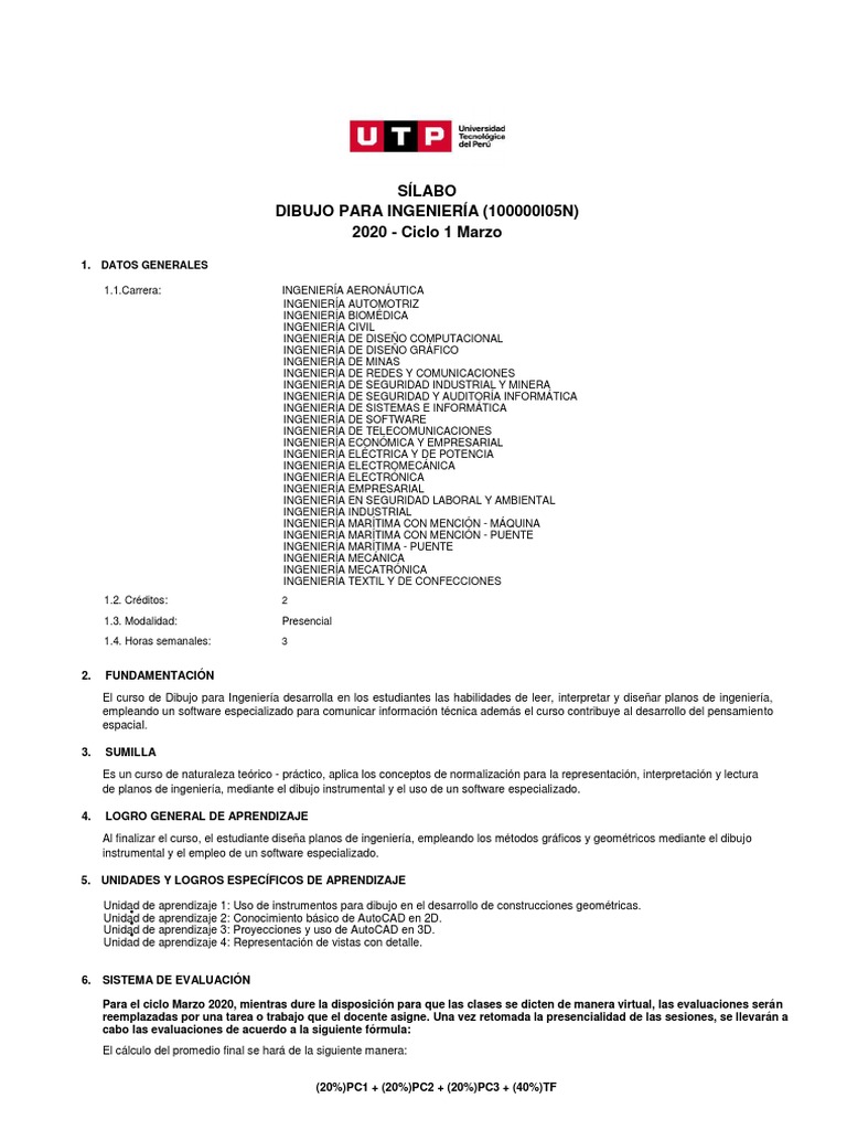 Introduction to Engineering Drawing Syllabus for Drawing for