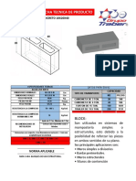 Ficha Tecnica Block Hueco de Concreto 10X20X40 Linea Estructural NMX-C-404 PDF