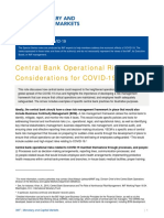 Central Bank Operational Risk Considerations For Covid-19