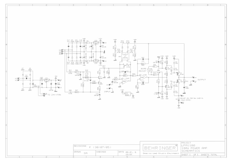 Behringer LPA-1180 180W Power Amp Schematic PDF | PDF