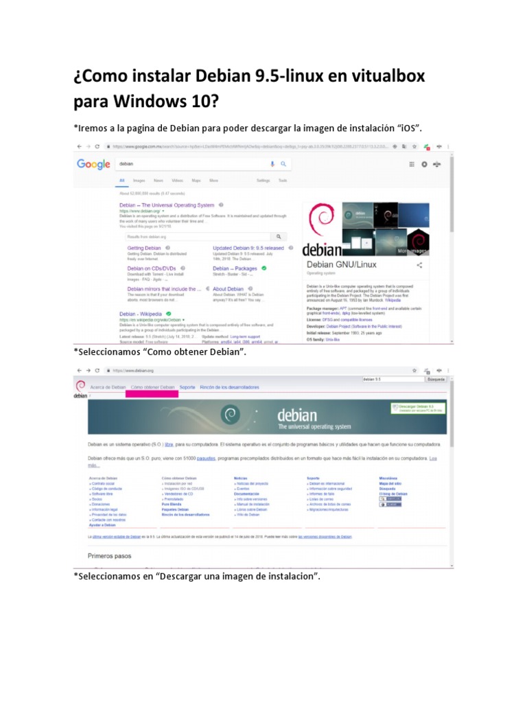 Instalar Debian 9.5 en VirtualBox Windows | PDF | Computación de 64 ...