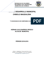 Plan de Desarrollo Municipal Chibolo Magdalena: Hernan Julio Barrios Orozco Alcalde Municipal