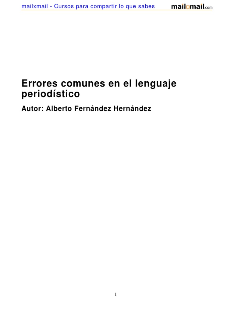 Errores Comunes en Lenguaje Periodístico | PDF | Traducciones | Verbo