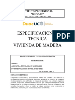 EXAMEN MADERA,ESPECIFICACIONES TECNICA