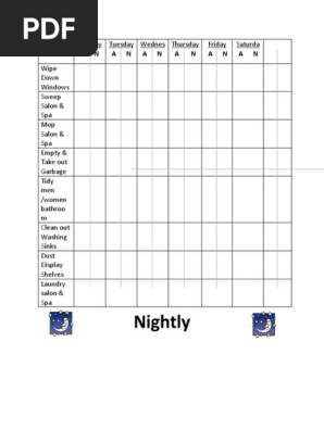 Nightly Cleaning List