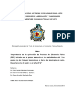 Universidad Nacional Autónoma de Nicaragua Unan - León Facultad de Ciencias de La Educación Y Humanidades Departamento de Educación Física Y Deporte