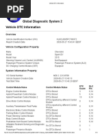 Global Diagnostic System 2 Vehicle DTC Information: Control Module Name Control Module Status DTC Count DLC Pin