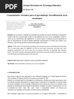 Comunidades virtuales para el aprendizaje Cabero