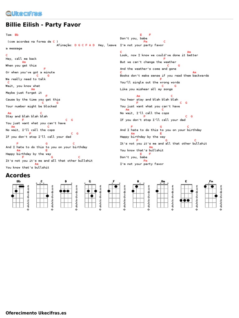 Billie Eilish Party Favor (Uke Cifras) PDF PDF