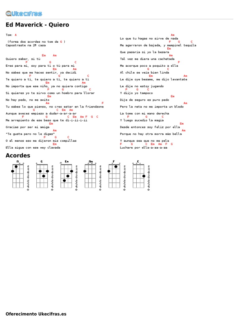 Ed Maverick - Quiero (Uke Cifras) PDF | PDF