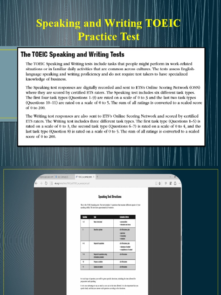 TOEIC Speaking & Writing Practice Test | PDF | Bollywood