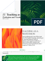 Report Teaching As Profession and Vocation
