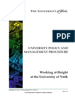 University Policy and Management Procedure: Working at Height at The University of