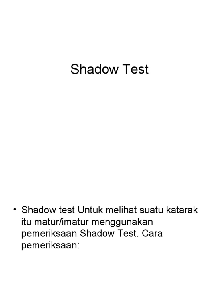 Pemeriksaan Shadow Test pada Katarak | PDF