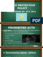 Child Protection Policy: Deped Order No. 40 S. 2012