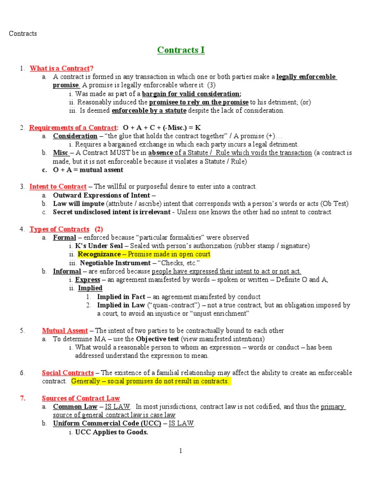 Contracts 2 outline picture