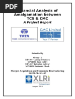 Financial Analysis of Amalgamation Between TCS CMC A Project Report PDF