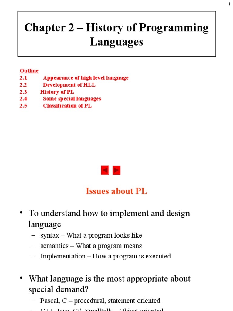 Chapter 2 - History of Programming Languages | PDF | Computer ...