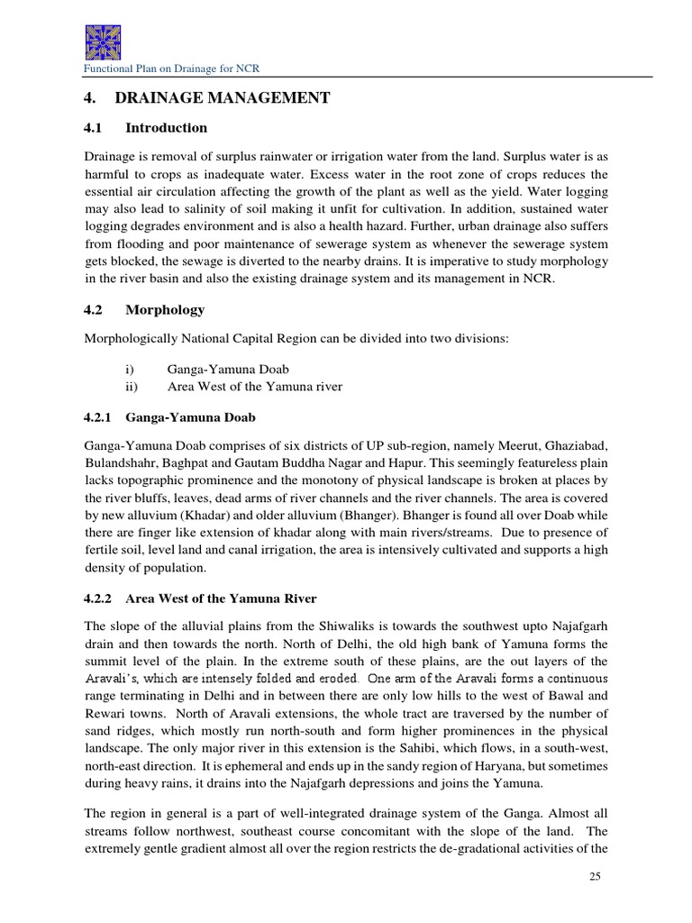 Chapter 4 - DRAINAGE MANAGEMENT | PDF | Drainage Basin | Water And The ...