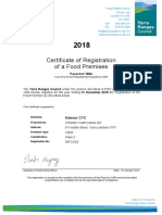 Registration Certificate Food