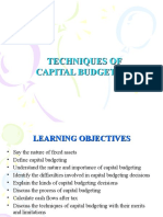 Techniques of Capital Budgeting