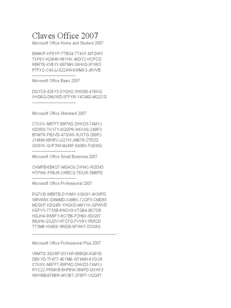 Claves para Activar Office 2016 PDF Application Software