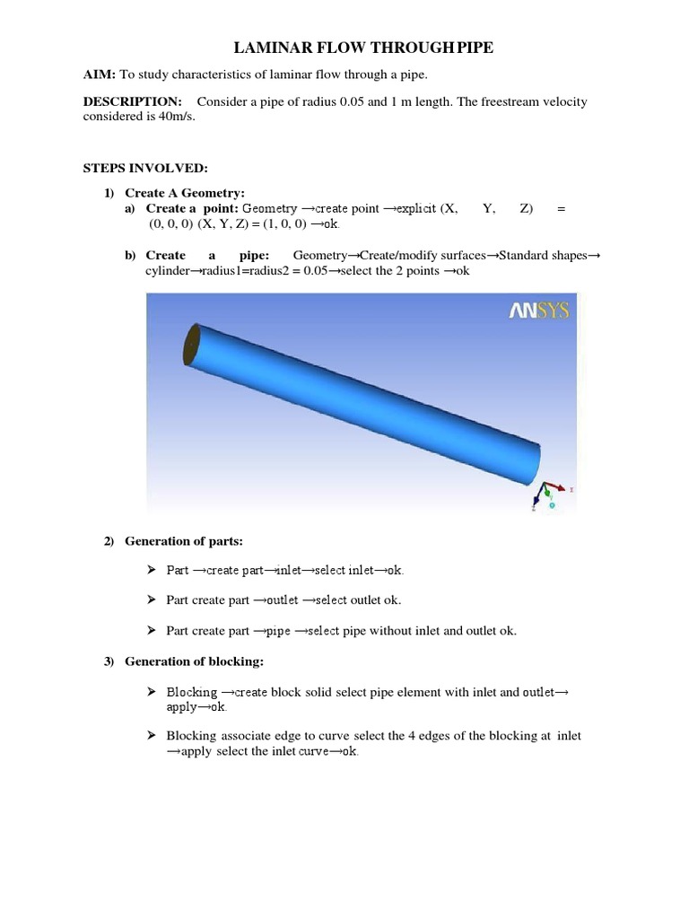 Characteristics of Laminar Flow in Pipes | PDF | Fluid Dynamics ...
