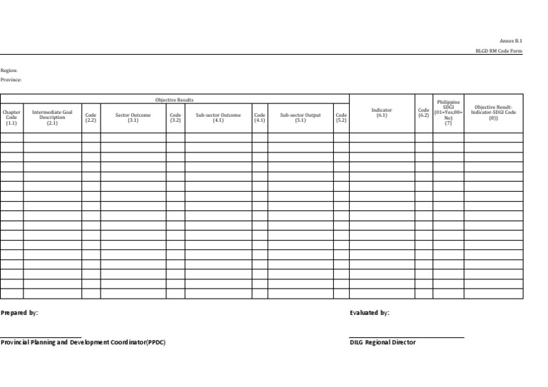 BLDG RM Code Form: Objective Results | PDF