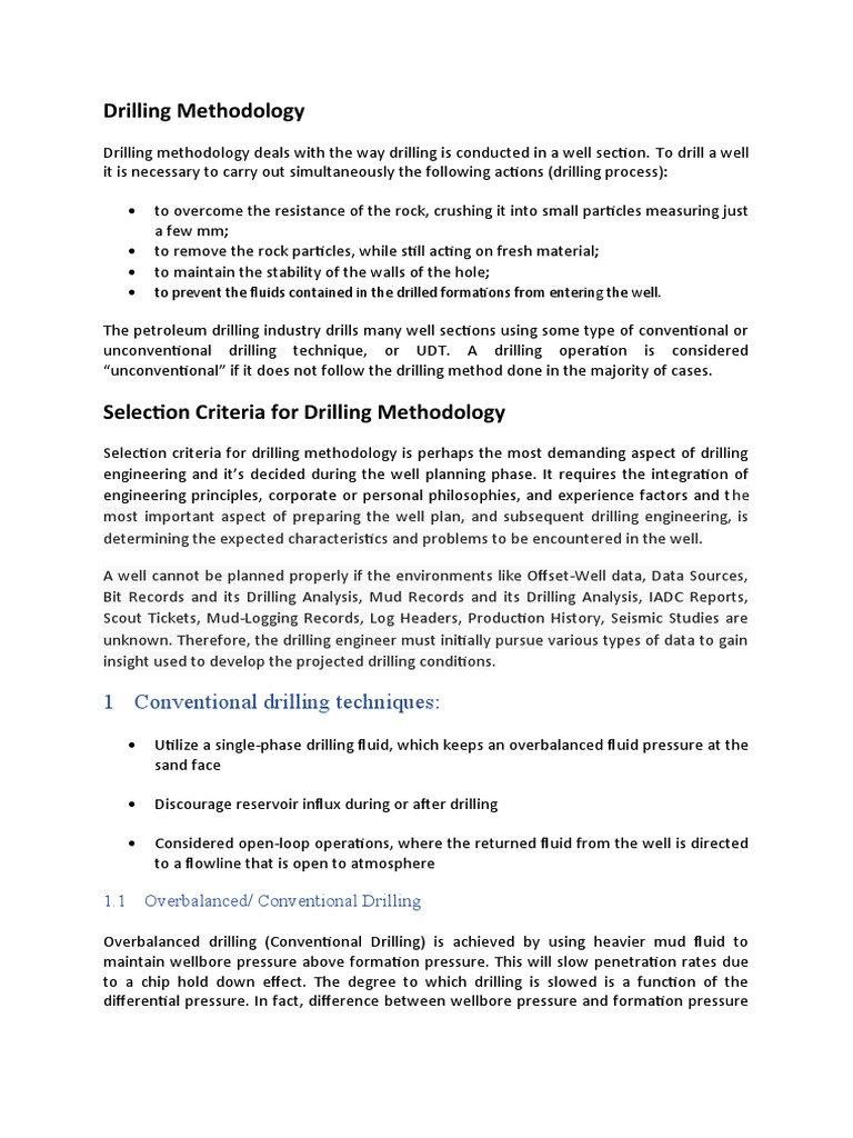 Drilling Techniques Overview | PDF | Oil Well | Foam