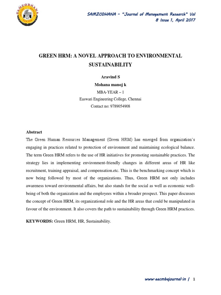Green HRM for Sustainable Workplaces | PDF | Human Resource Management ...