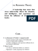 Cognitive Resource Theory: - A Theory of Leadership That States That