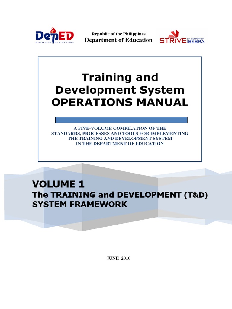 Volume 1 Training Development System Framework Pdf Pdf Competence