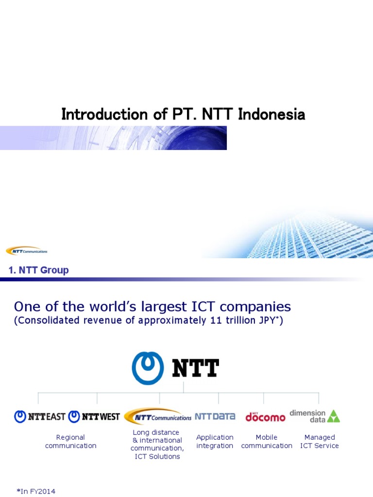 Introduction Of Pt Ntt Indonesia Computer Network Internet Service Provider