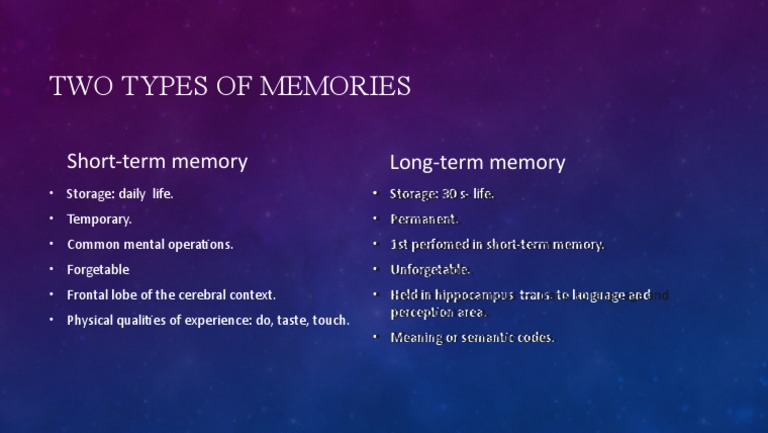 Short-term vs Long-term Memory Explained | PDF