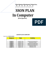 LESSON PLAN - Computer Subjects
