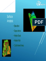 Surface Analysis:: - Elevation - Slope Arrow - Water Shed - Water Path - Catchment Area