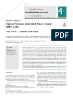 High Performance Short-Block Binary Regular LDPC Codes: Alexandria Engineering Journal