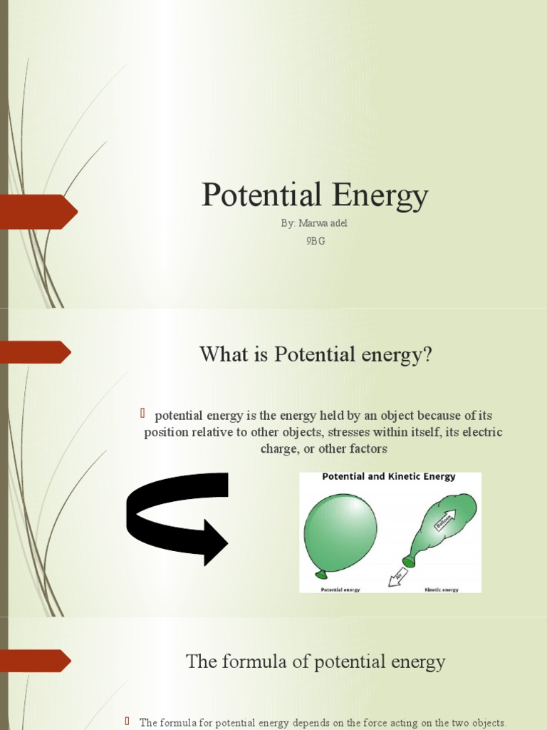 Potential Energy | PDF | Science & Mathematics