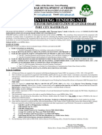 Notice Inviting Tenders (Nit) : Gwadar Development Authority