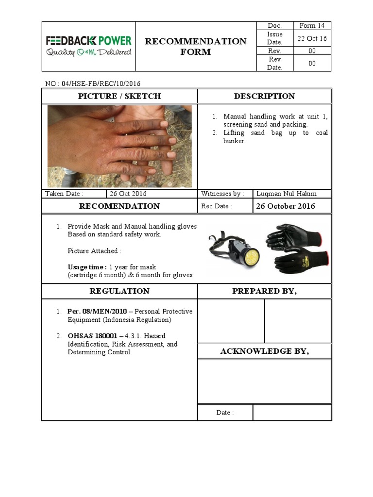 Recomendation 04 - Manual Handling | PDF